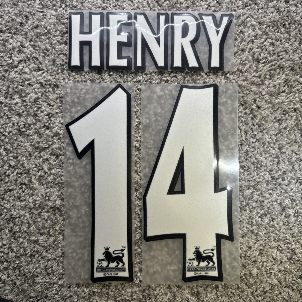 1997/2007 EPL Henry Player Size Premier League Nameset Felt