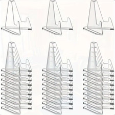 30PCS Acrylic Coin Display Stand Transparent Triangle Business Cards Photos Smal