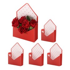 Paper Flower Gift Bags, 5 Pcs Paper Bouquet Flower Gift Bag, Red