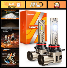 Super Bright 9012 HIR2 LED Bulbs 45000LM 6500K Cool White with Cooling Fan, 2-Pa