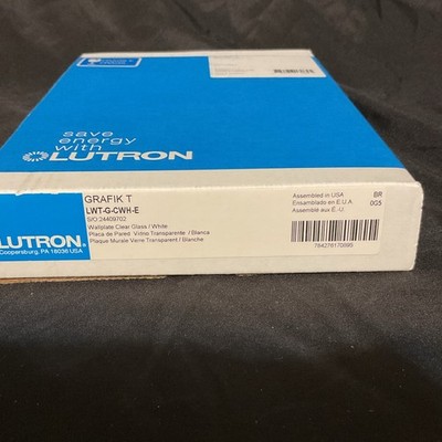 Lutron LWT-G-CWH-E Glass Wall Plate Clear White for Lighting Control Systems