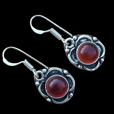Sale Garnet Gemstone 925 Sterling Silver Plated  Dangle Drop Earrings Jewellery