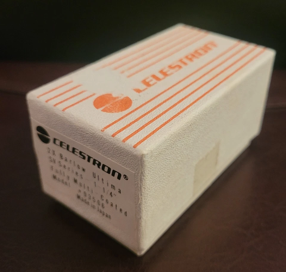 Lente multicapa Celestron 93506 1.25" 2x Barlow Ultima serie SV hecha en Japón Foto 2 de 3