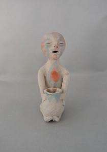 Old Tesuque Rain God - Earthenware Pottery Figure -
