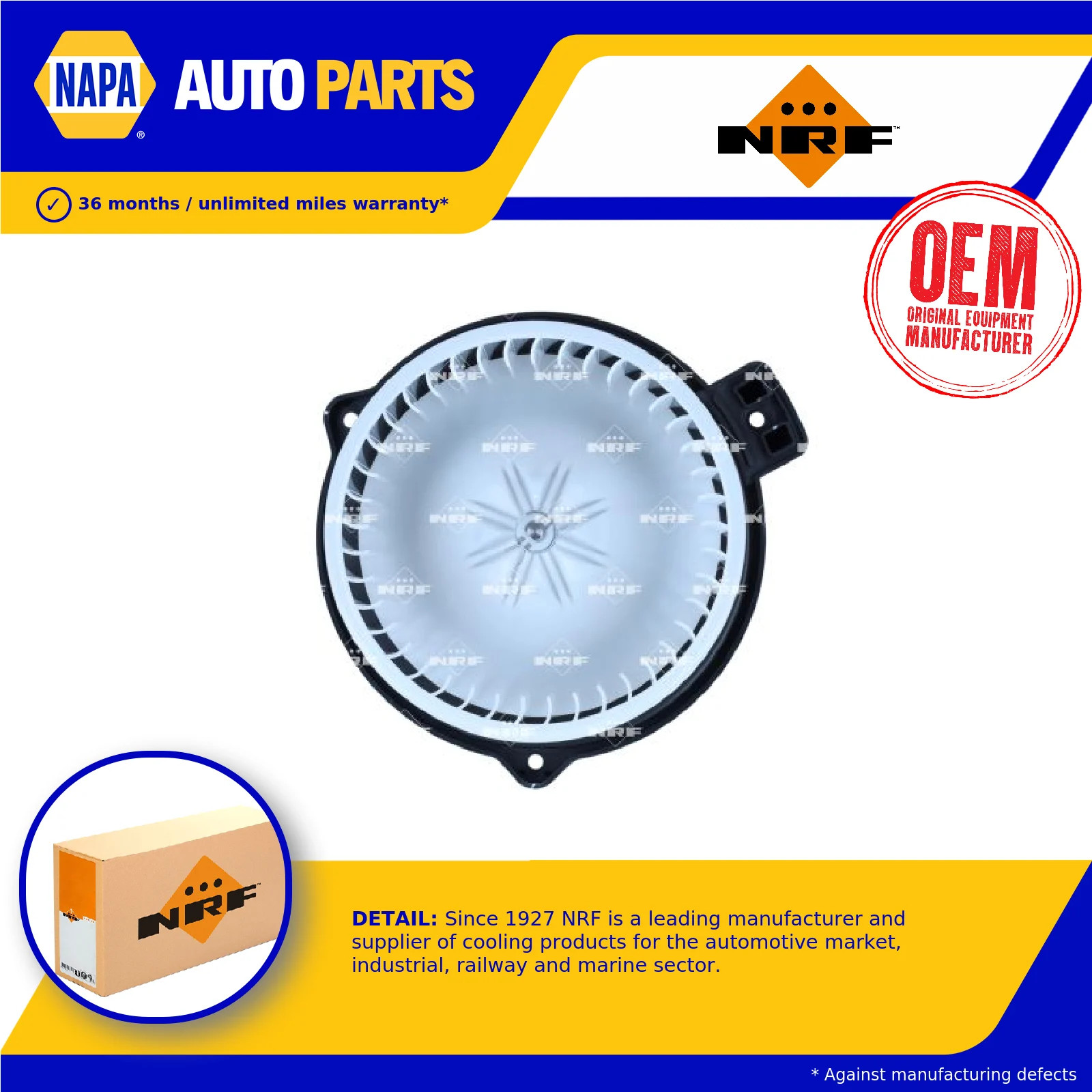 Interior Blower Motor fits KIA SORENTO Mk2, Mk3 2.4 2009 on Heater NRF Quality
