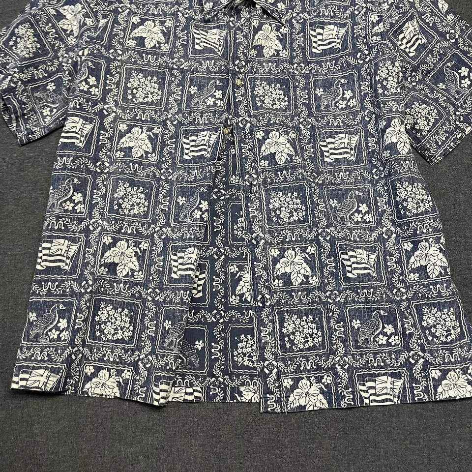 Camisa Aloha Reyn Spooner para hombre talla XL azul mezcla de algodón Foto 3 de 4