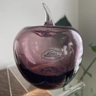 BLENKO Amethyst Purple Blown Glass Apple Paperweight Decor #882 EUC 4.75”x 4”