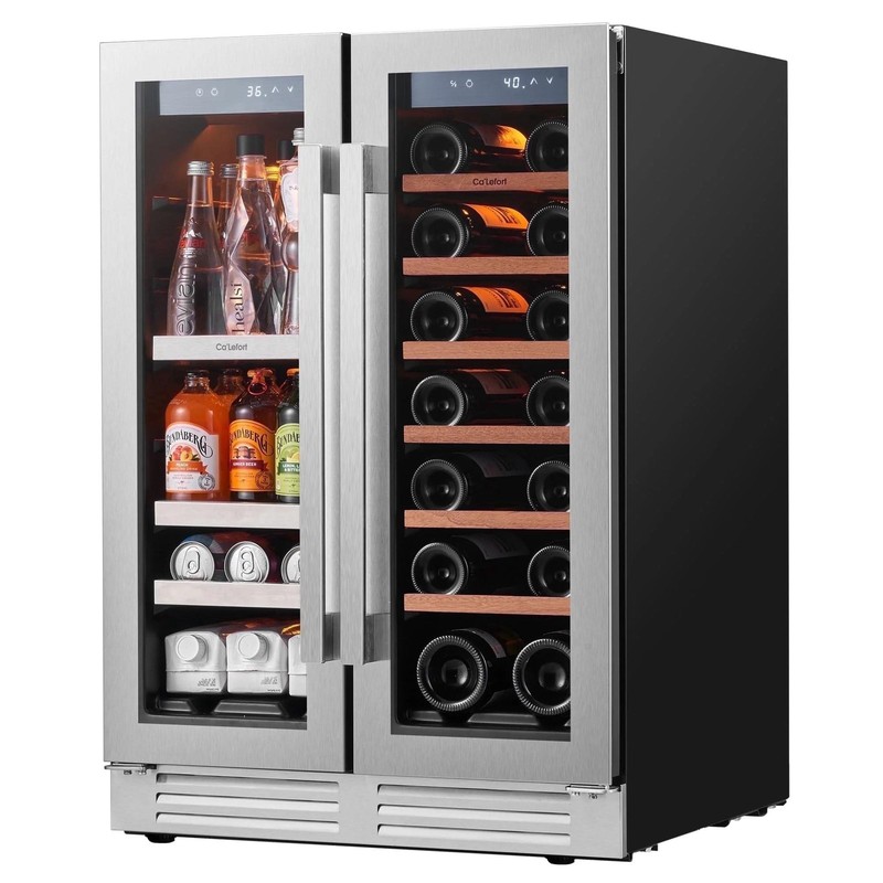 Ca'Lefort 24" Wine&Beverage Cooler With 2 Doors,Shelves Home/Bar 36°F-72°F