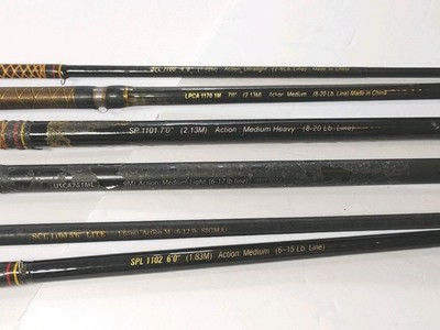 6 Vintage Shakespeare Ugly Stik Fishing Rods For parts or rebuild