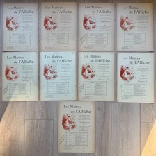 9 Antique French Lithograph Poster Print Les Maitres de L'Affiche Cover Sheets