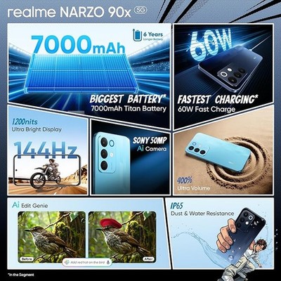 realme NARZO 90x Factory Unlocked Dual SIM 8GB 128GB Storage