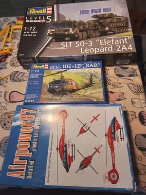 revel set SLT 50-3 Elefantmit leo 2A,Bell  1DUH,Airbus H145 DRF,Neu,OVP
