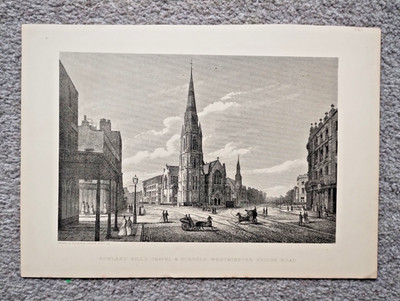 Rowland Hill's Chapel & Schools, London - antiker Druck - um 1890