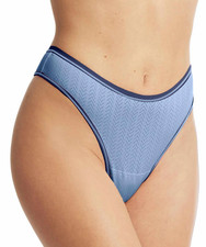 Hanky Panky SMALL MoveCalm Natural Rise Thong NWOT Cool Water Blue