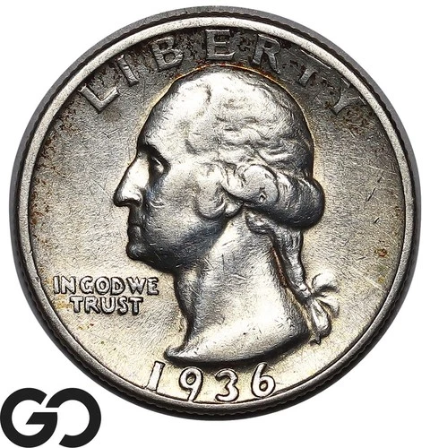 1936-D Washington Quarter Tougher Date, Choice AU++