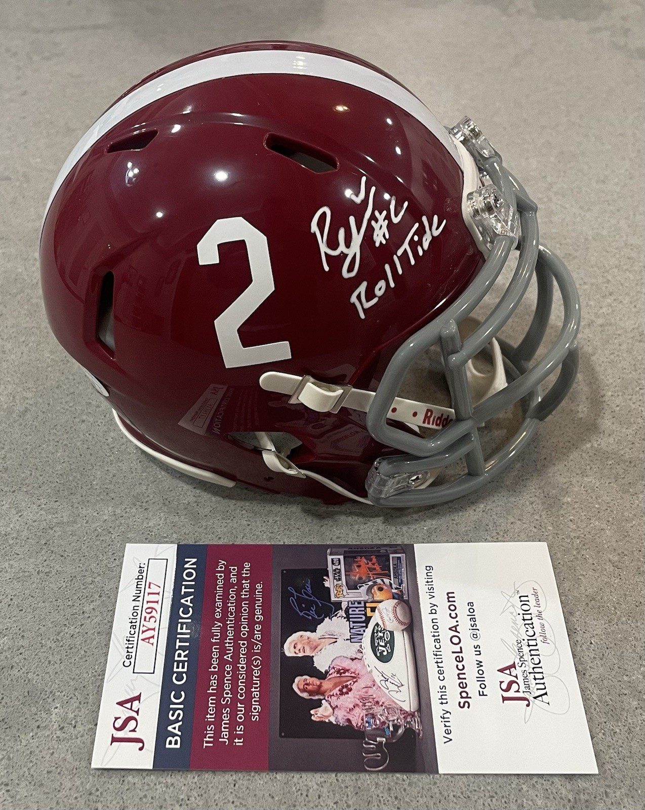 Ryan Williams SIGNED Alabama Crimson Tide Football Mini Helmet w/ JSA COA 