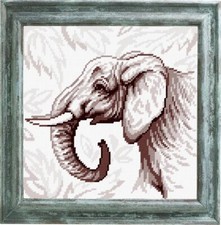 Needlepoint Kit "Elephant" Cross stitch kit with Printed Tapestry Canvas