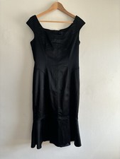 David Meister Faux Leather Women’s Dress Black Sleeveless Size 12