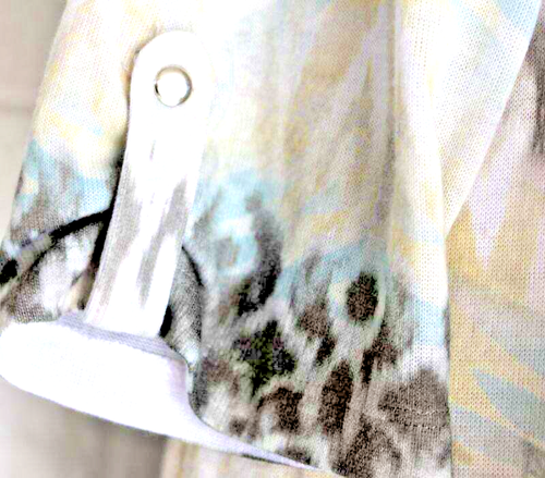Chico's Zenergy 2 L 12 Gray Tan Blue White Animal Paisley Print Zip Front Jacket - Picture 4 of 7
