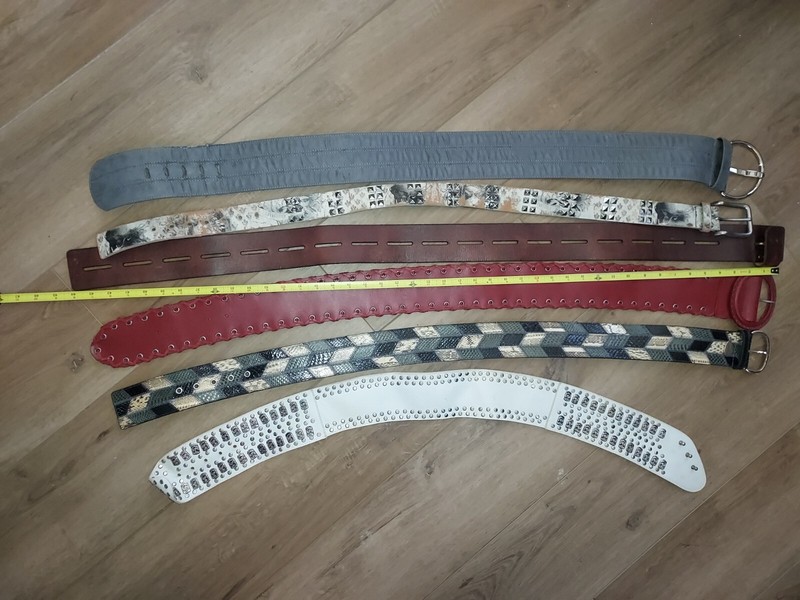 Wide Ladies Womens Leather Belts Wide Some Vintage White Brown Red Gray Multi