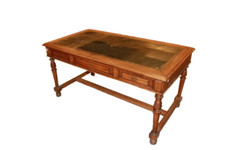 Scrivania francese del 1800 stile Luigi Filippo in legno di rovere