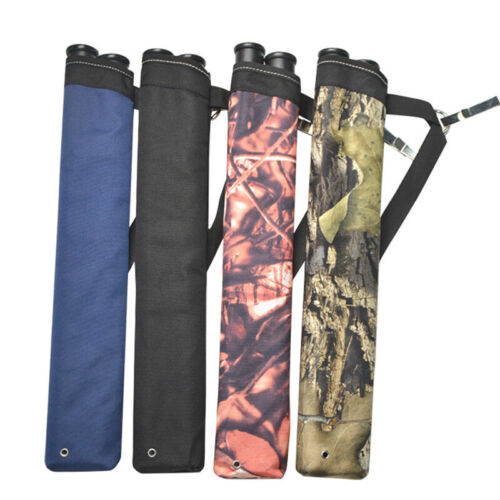 Archery Arrow Quiver 2 Tube Clip Back Waist Holder Straps Bag Bow Hunting Target - Picture 1 of 12