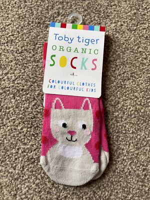 Toby Tiger Organic Socks Cat 1 pair 6-12 Months