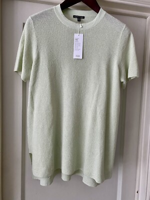 Eileen Fisher Organic Linen Crepe Stretch Mock Neck Tunic Top