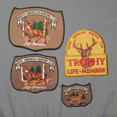 Lot Of 4 North American Hunting Club Trophy And Life Member Patches