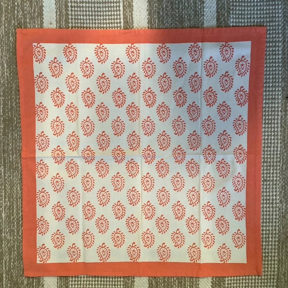 4 servilletas de algodón artístico Amalfi Villa costa 2 naranja 2 verde 20"x20" mercado mundial? Foto 2 de 4