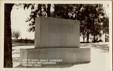 RPPC, Site Santa Anna's Surrender San Jacinto Battlegrounds Houston, Texas
