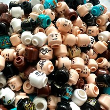 10 Pieces - LEGO Nougat Heads MINIFIGURE RANDOM Lot Part, Ninjago, Castle, City