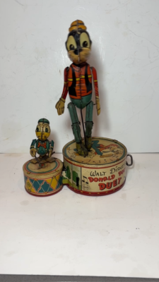Vintage Marx Walt Disney Donald Duck Duet Windup Toy w/ Original