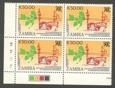 AOP Zambia #514 1990 Southern Africa Development K50 MNH block of 4