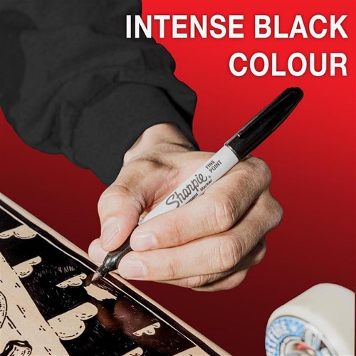 2 x SHARPIE Black FINE Point Bullet Tip Permanent Marker Pens Genuine - Picture 3 of 5