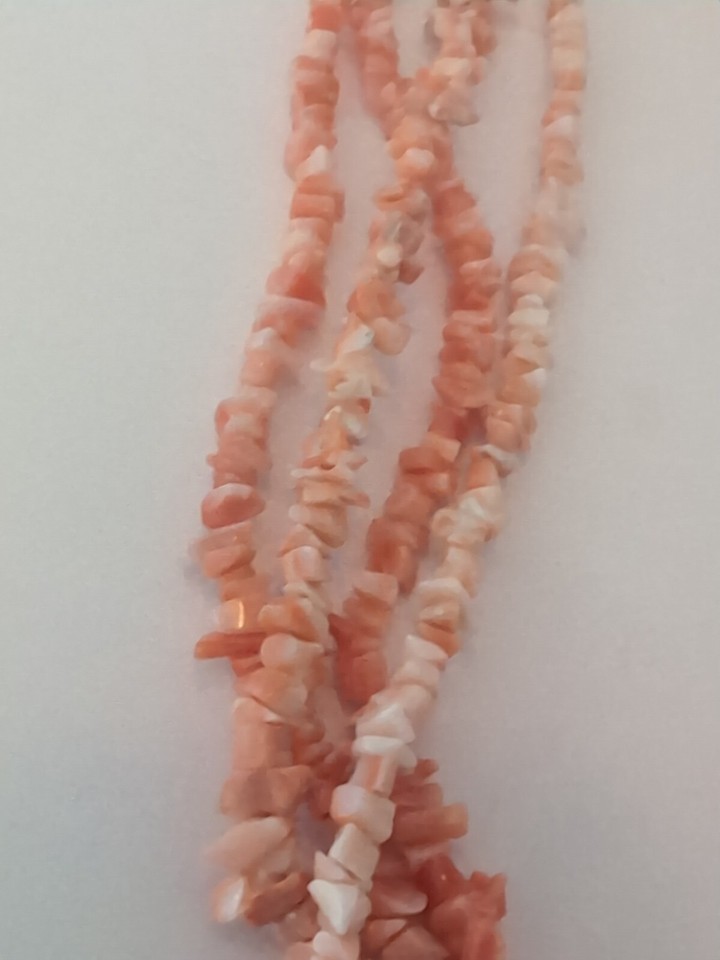 Vintage 12K Gold Filled Angel Skin Coral Multi Strand Necklace eBay