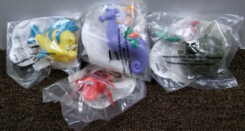 Vintage 1996 Burger King Disney The Little Mermaid Movie Complete Set of 4 Toys