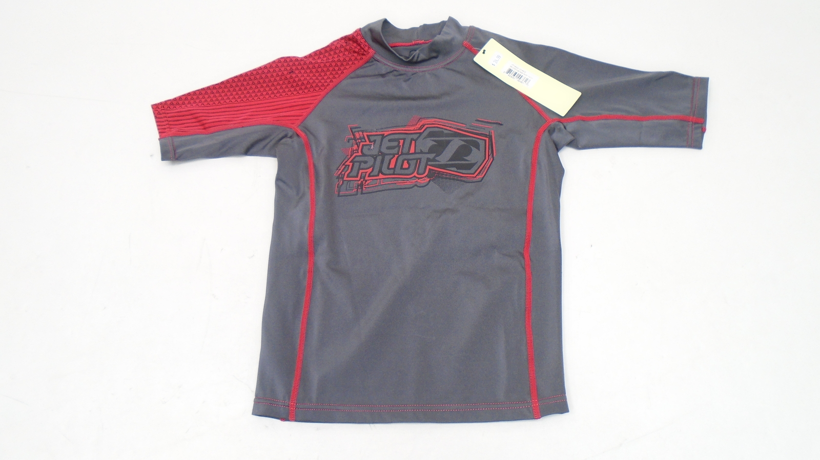 JET PILOT JP14522-10-RED MR CORPO SHORT SLEEVE YOUTH RASH SHIRT 10 RED/ GREY