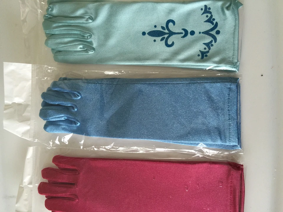 1 Par Niña Niño Niños Disfraz Fiesta Frozen Inspirado en Elsa Anna Guantes Foto 3 de 4