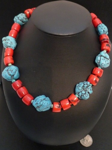Red Coral Bead Necklace 17 