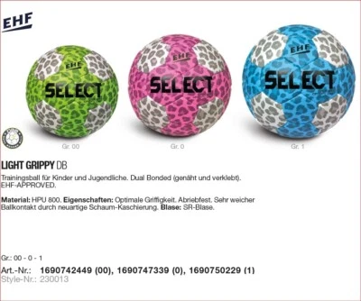 SELECT / DERBYSTAR Select Handball Light Grippy Sport Training Ballsport Verein Freizeit Schule NEU