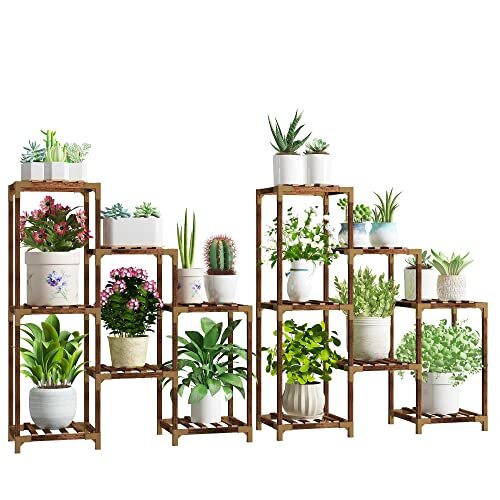 HOMKIRT Plant Stand Indoor Outdoor, 11 Tier Corner Shelf Assorted Item Shapes - Picture 19 of 60