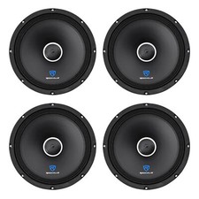 (4) Rockville RXM104 10" 2400w 4 Ohm SPL Altoparlanti midrange per auto con proiettile
