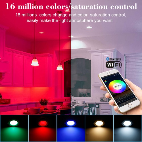 Bluetooth APP RGB+warmweiß+kalt LED Einbauleuchte 5W 9W Spot mit Fernbedienung - Afbeelding 10 van 21