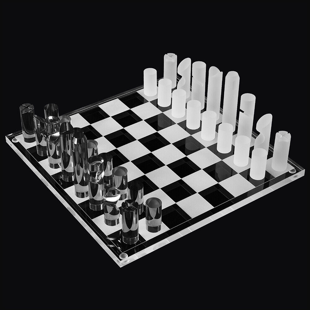 Trademark Games Modern Chess Set - Acrylic Chess Board with 32