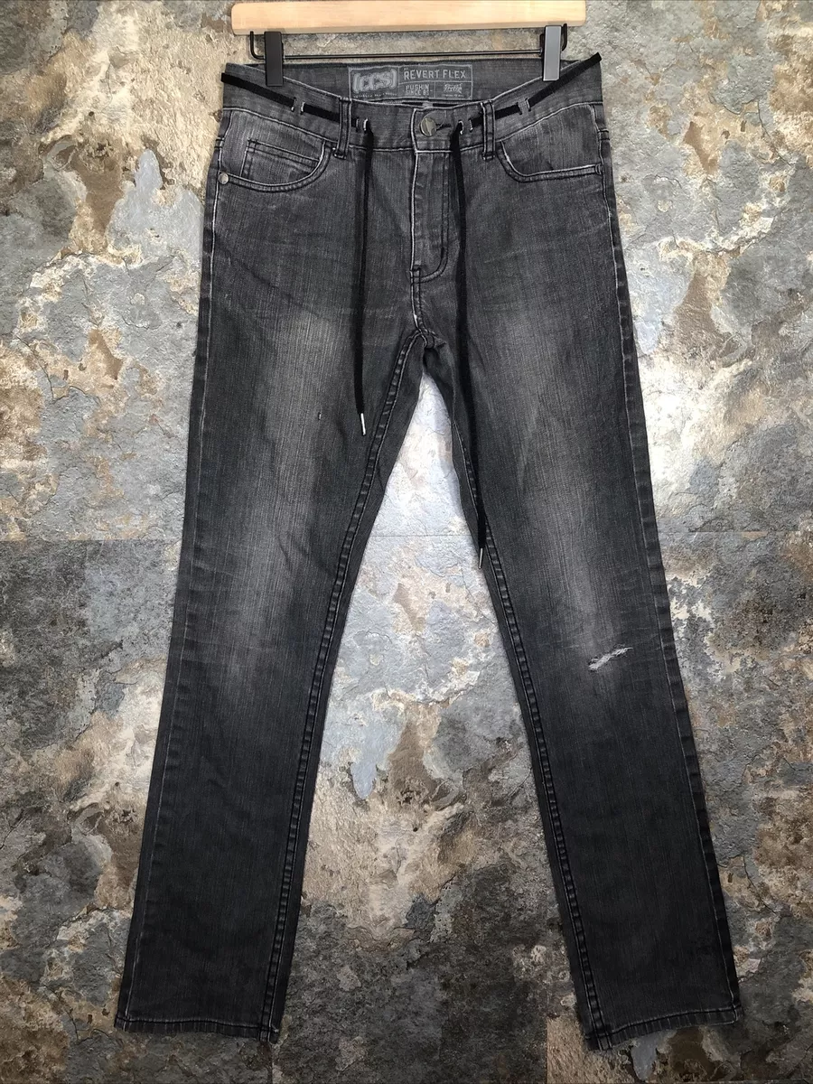CCS Mens Revert Flex Fit Jeans 30 x 32 Shoelace Belt Skate Denim