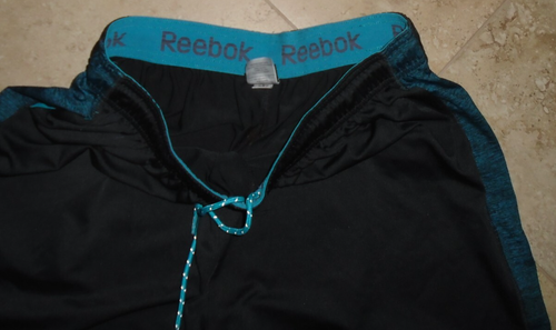 Black with Teal Reebok Athletic Shorts with Reflective Markings Men's M Medium - Bild 2 von 2