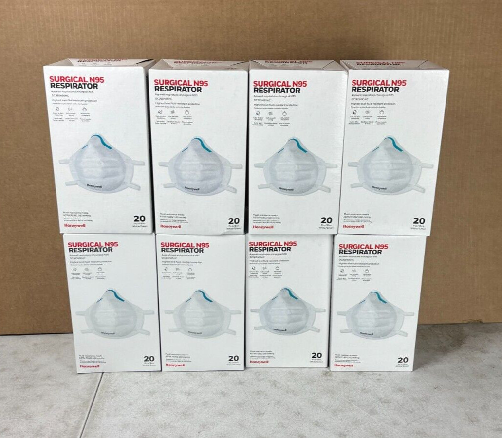 8 cajas nuevas máscaras faciales respiratorias de grado quirúrgico N95 Honeywell (160 en total)