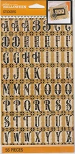 Vintage MINI ALPHABET flat stickers HALLOWEEN GOTHIC theme 78176 FAST FREE ship!