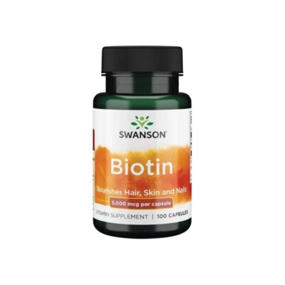 Swanson Biotin 5000 mcg, 100 Kapseln